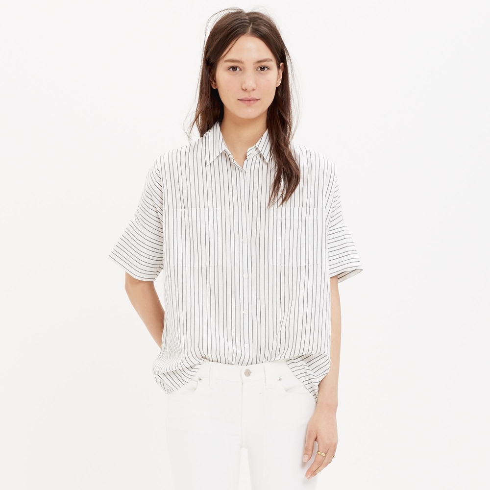 Madewell Striped Courier Shirt. Size Small.